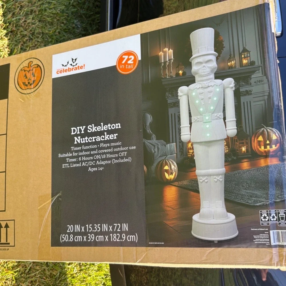 RARE Walmart Viral 72in DIY Skeleton Nutcracker Halloween Decor Music Lights